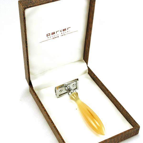 Parker 12R Chrome and Buffalo Horn Safety Razor-