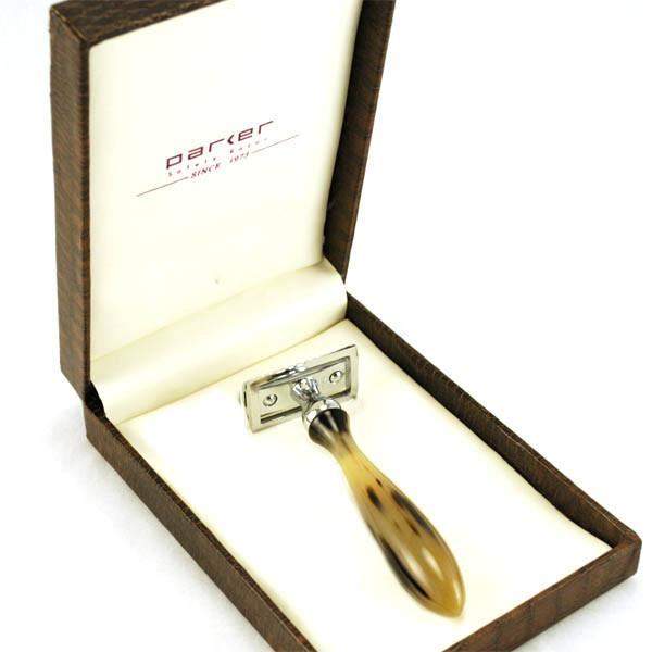 Parker 12R Chrome and Buffalo Horn Safety Razor-