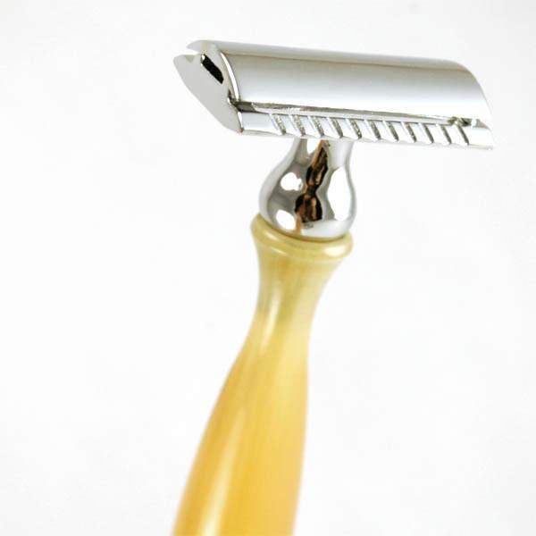 Parker 12R Chrome and Buffalo Horn Safety Razor-