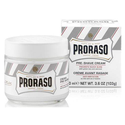 Proraso Pre Shave Cream-"White" Ultra Sensitive Skin Formula w/ Green Tea & Oat Extract