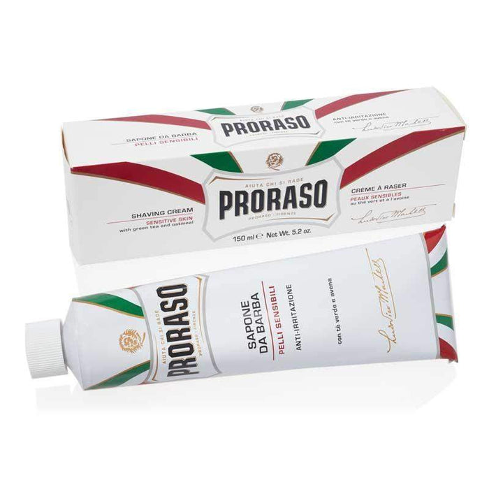 Proraso Shaving Cream Tube (red, green or blue)-"White" Sensitive Skin w/ Green Tea & Oatmeal