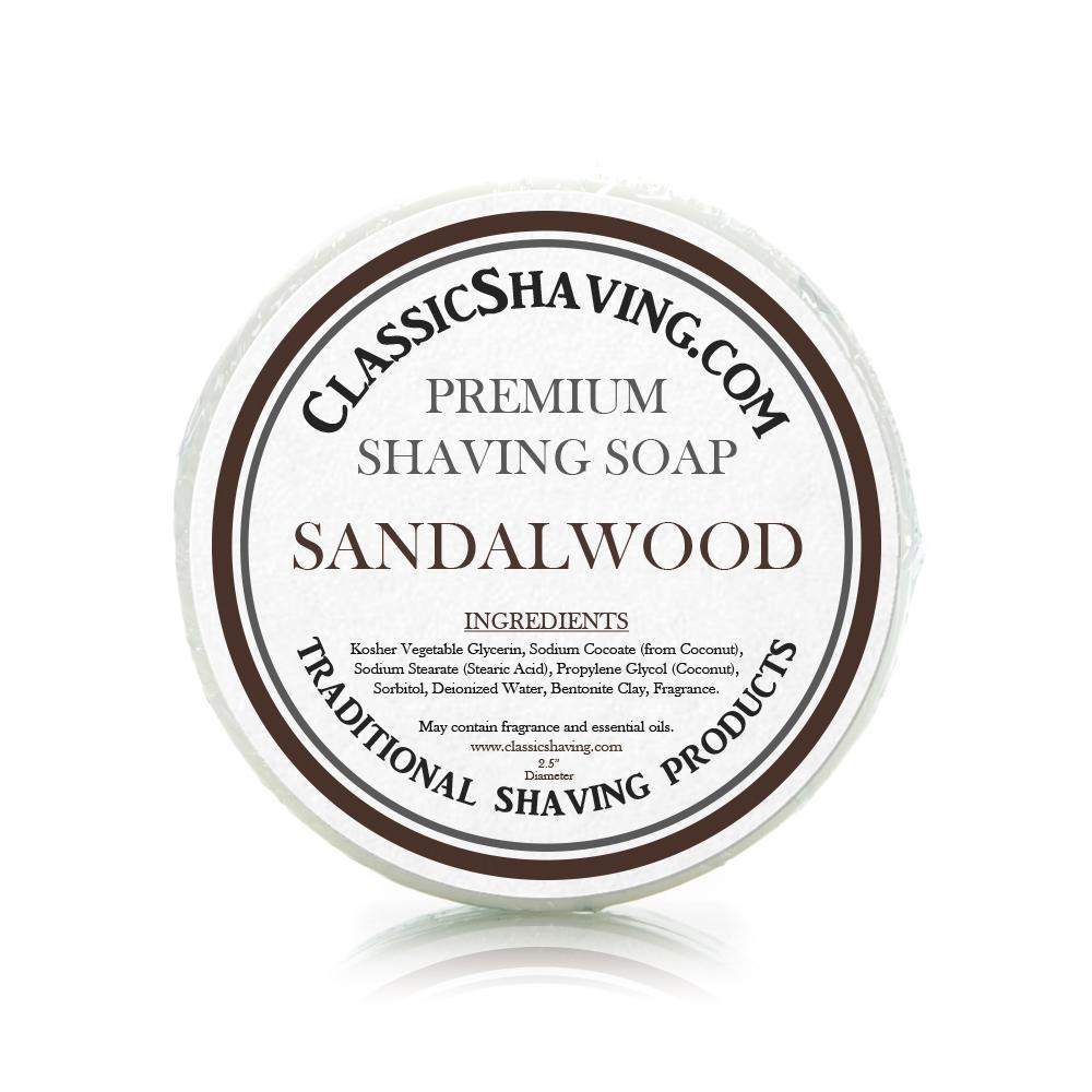 Sandalwood Scent - Classic Shaving Mug Soap - 2.5" Regular Size-