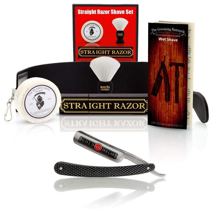 Shave Ready - Gold Dollar Straight Razor With Premium Shave Kit-