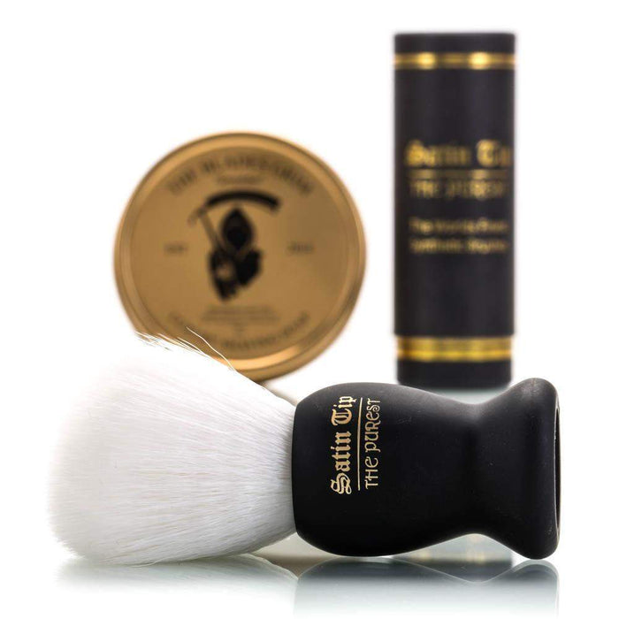 Smolder Soap and Satin Tip - The Purest White Shave Brush Combo-