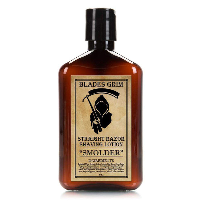 Smolder Straight Razor Shaving Lotion - 8.45oz - By The Blades Grim-