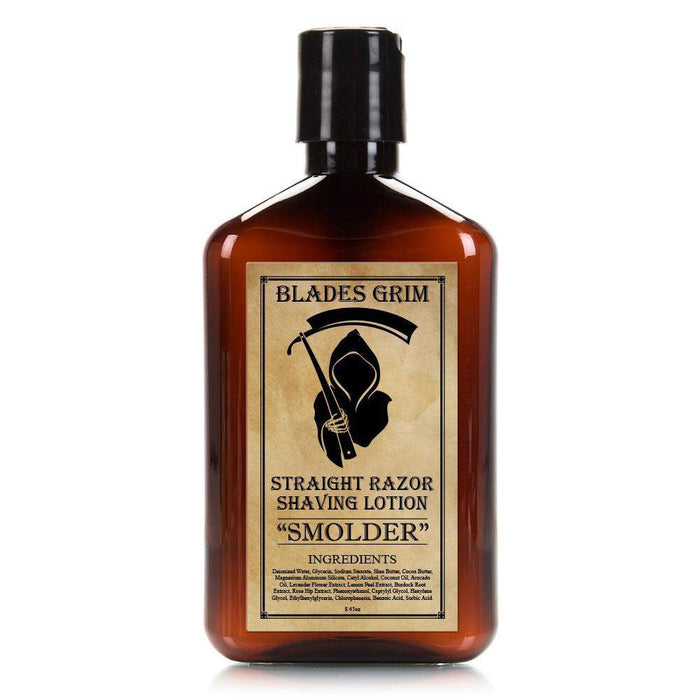 Smolder Straight Razor Shaving Lotion - 8.45oz - By The Blades Grim-