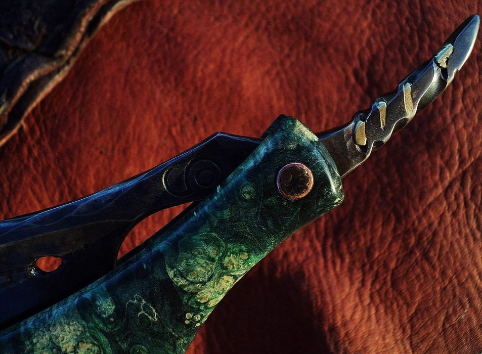 SOLD-Dylan Farnham #49, Custom Straight Razor , the "Lucky Cheshire"-