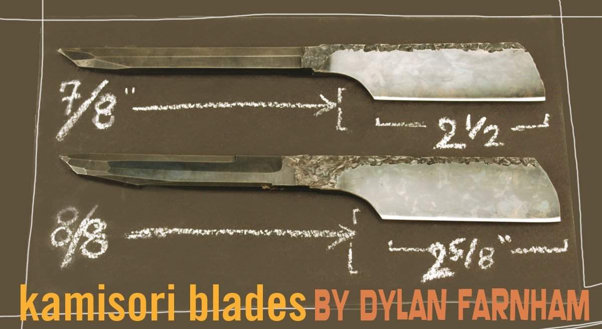 SOLD-Dylan Farnham #62 "The Dark Crystal" 7/8, Half-Hollow Kamisori Straight Razor, with custom storage box-