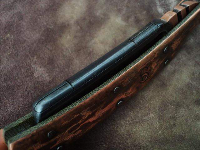 SOLD-Dylan Farnham Straight Razor #61 with custom sheath-