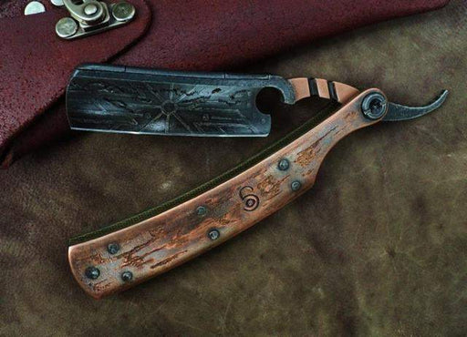 SOLD-Dylan Farnham Straight Razor #61 with custom sheath-