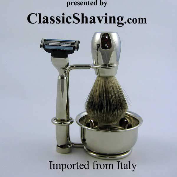 Swissco 5-Piece Shave Set Nickel Mach III-