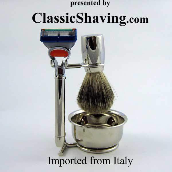 Swissco Fusion Style Italian Shave Set with Badger Brush-
